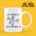 Official Mr THINKS HE CAN Handle 10 Personalised Coffee or Tea Cup, Funny Mr. Men Gift for Any Occasion Add your Name for Free