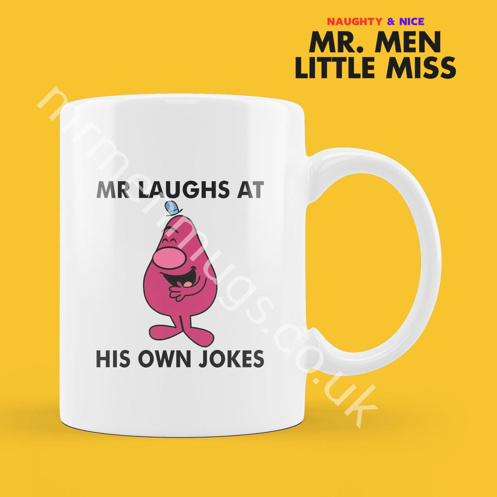 Personalized Mr. Men Mug, Mr. Laughs At His Own Joke