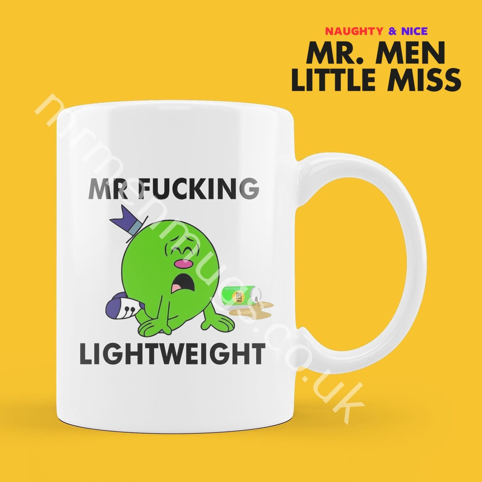 Personalized Mr. Men Mug, Mr. TOTAL Lightweight, Funny Coffee Cup