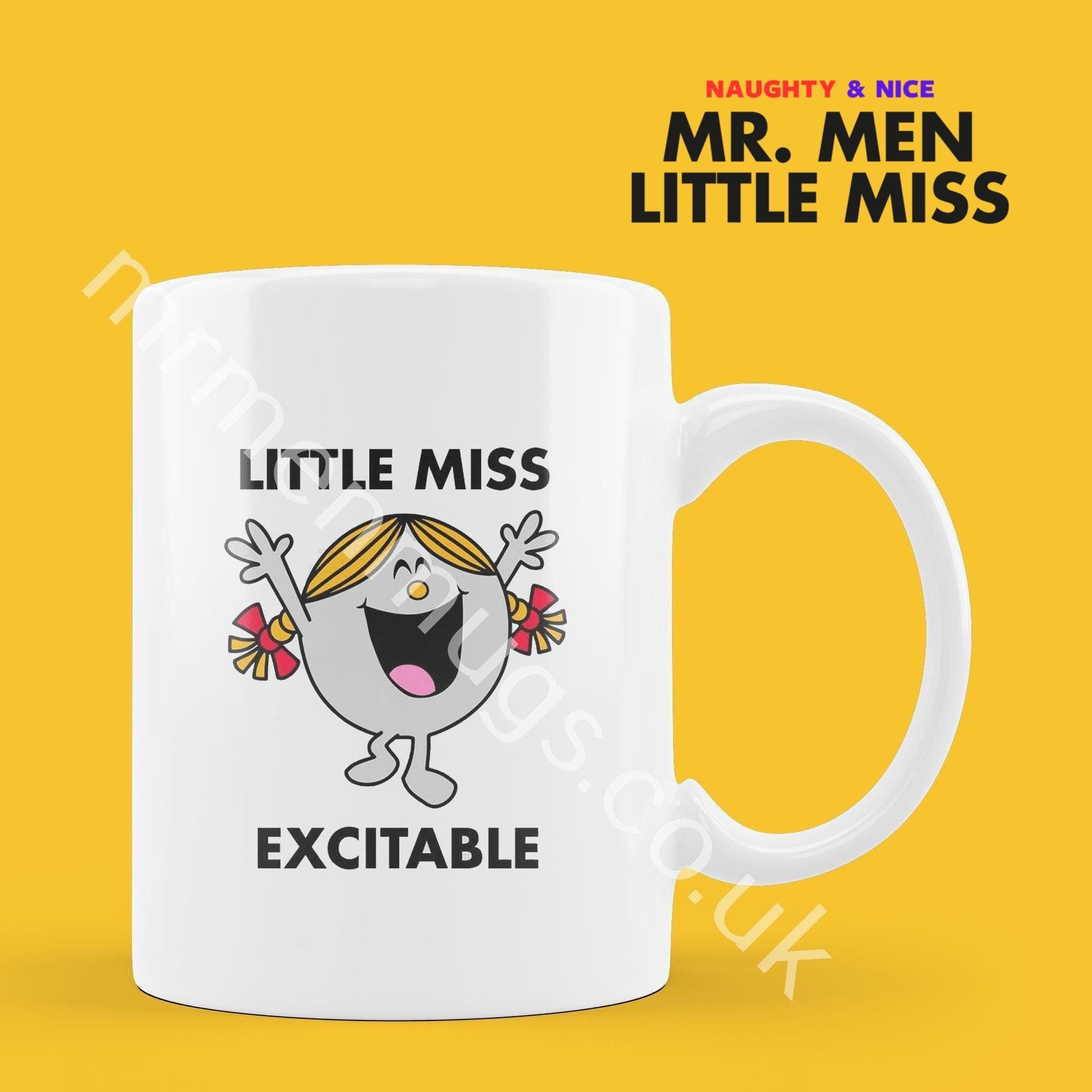 Personalized Miss Excitable Mug, Funny Mr. Men Gift