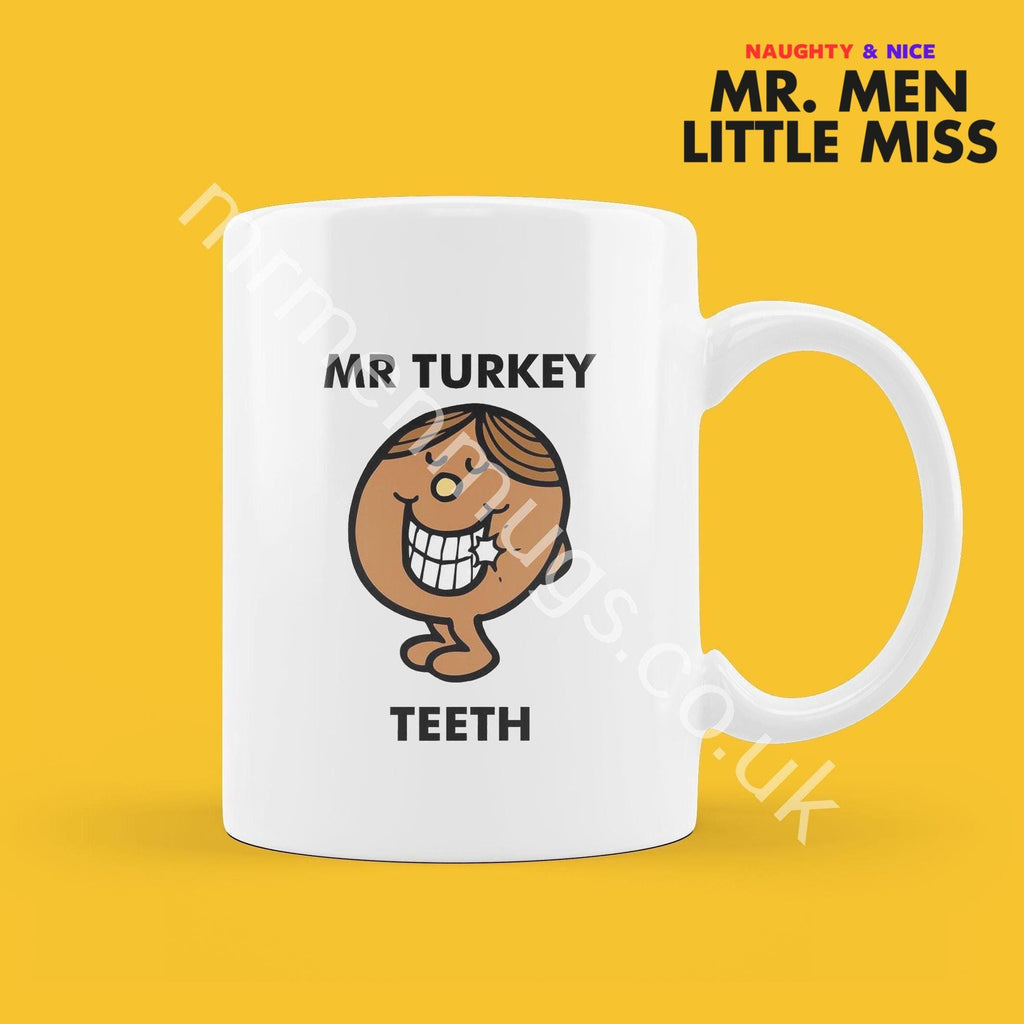 Official Mr TURKEY TEETH Personalised Coffee or Tea Cup, Funny Mr. Men Gift for Any Occasion Add your Name for Free