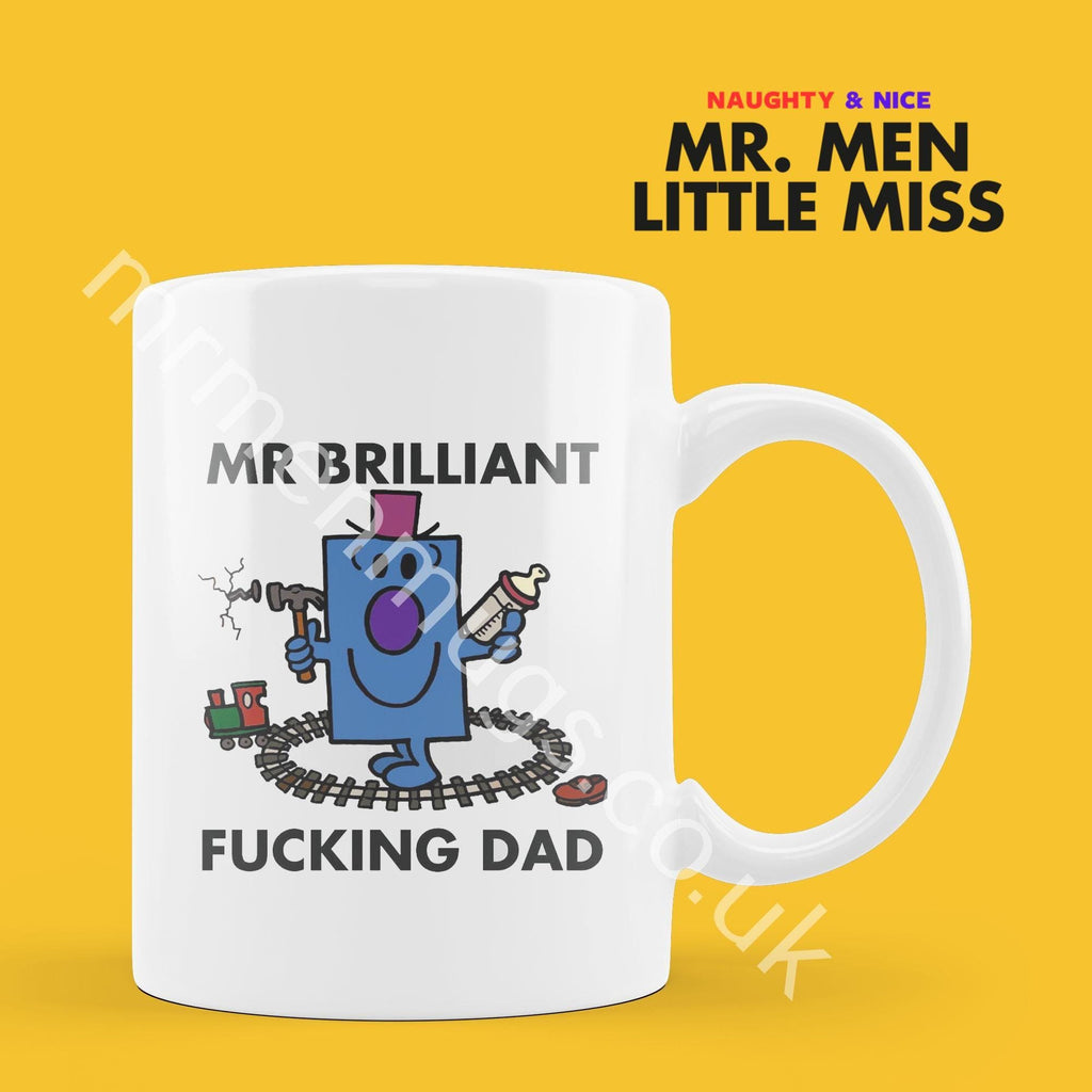 Official Mr Brilliant Forking Dad Coffee Mug Tea Cup, Personalised Present, Funny Mr Men Gift