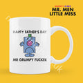 Official Happy Father's Day Mr GRUMPY FOOKER Personalised Coffee or Tea Cup, Funny Mr. Men Gift for Any Occasion Add your Name for Free