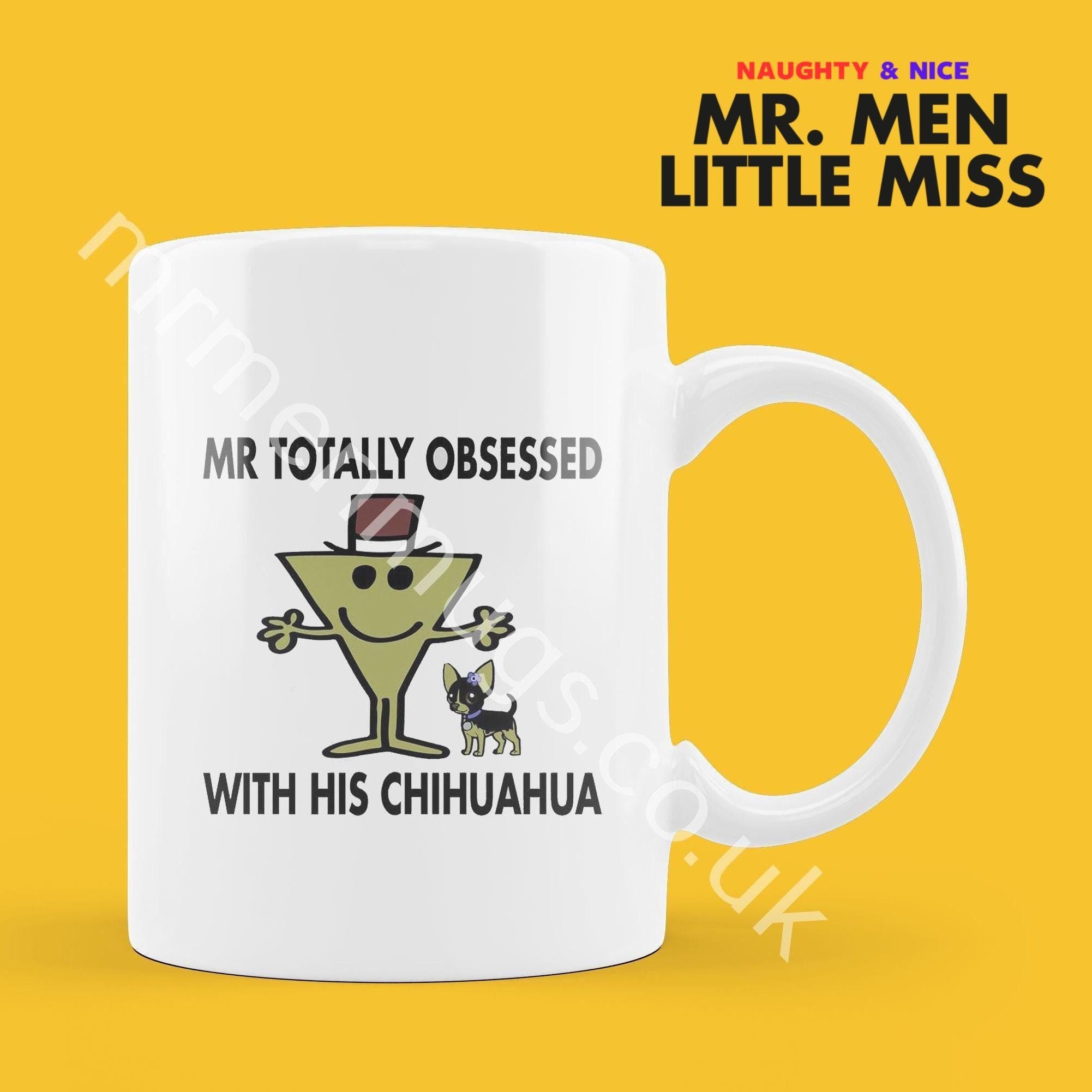 Personalized Mr. Men Chihuahua Mug, Funny Coffee Cup