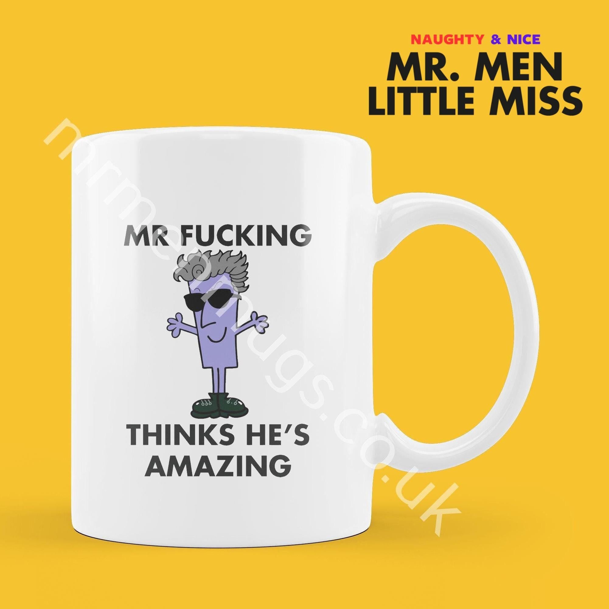 Personalized Mr. Men Mug, Funny Coffee Cup, Custom Name Gift