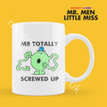 Official Mr TOTALLY SCREWED UP Personalised Coffee or Tea Cup, Funny Mr. Men Gift for Any Occasion Add your Name for Free