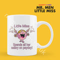 Official Little Miss Spends All Her Salary on Payday Personalised Coffee or Tea Cup, Funny Mr. Men Gift for Any Occasion