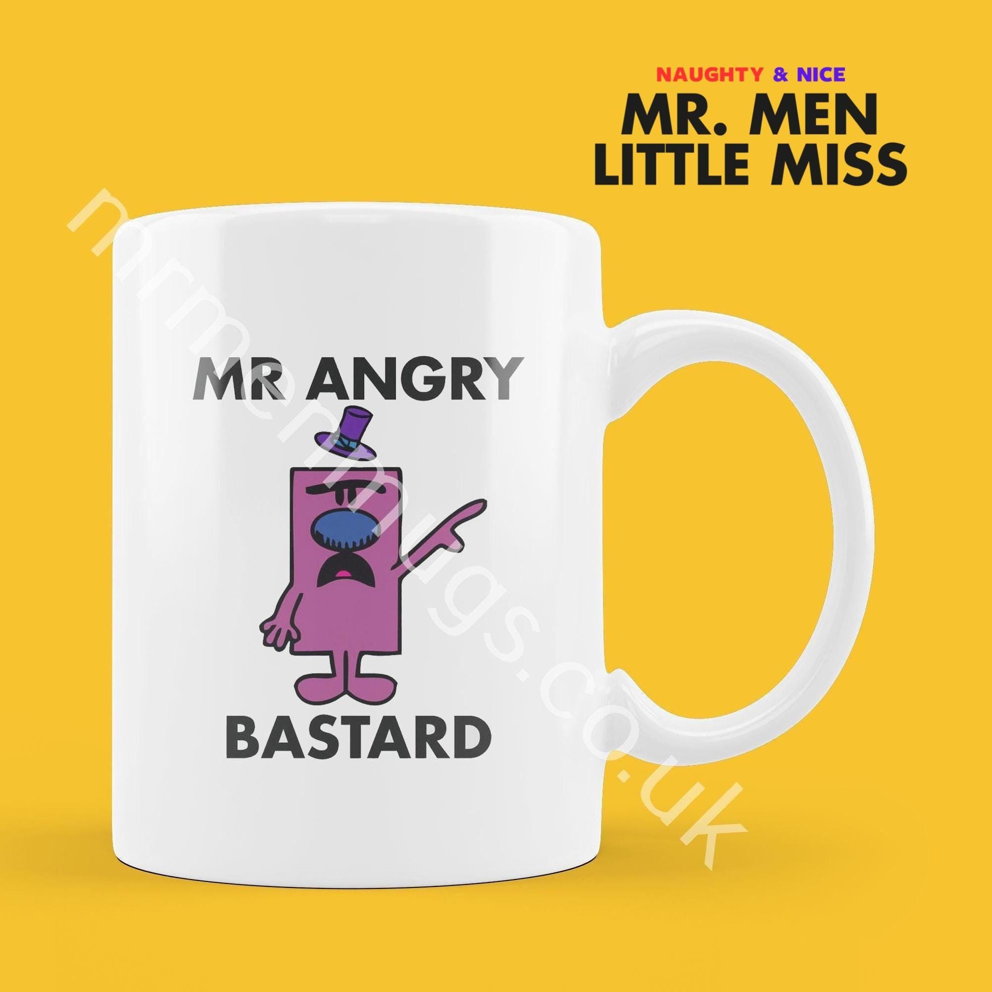 Personalized Mr. Angry Mug, Funny Mr. Men Gift