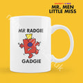 Official Mr RADGIE GADGIE Personalised Coffee or Tea Cup, Funny Mr. Men Gift for Any Occasion Add your Name for Free