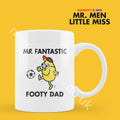 Official Mr Fantastic Footy Dad Coffee Mug Tea Cup, Personalised Present, Funny Mr Men Gift