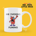 Official Mr F*CKING FUMING Personalised Coffee or Tea Cup, Funny Mr. Men Gift for Any Occasion Add your Name for Free