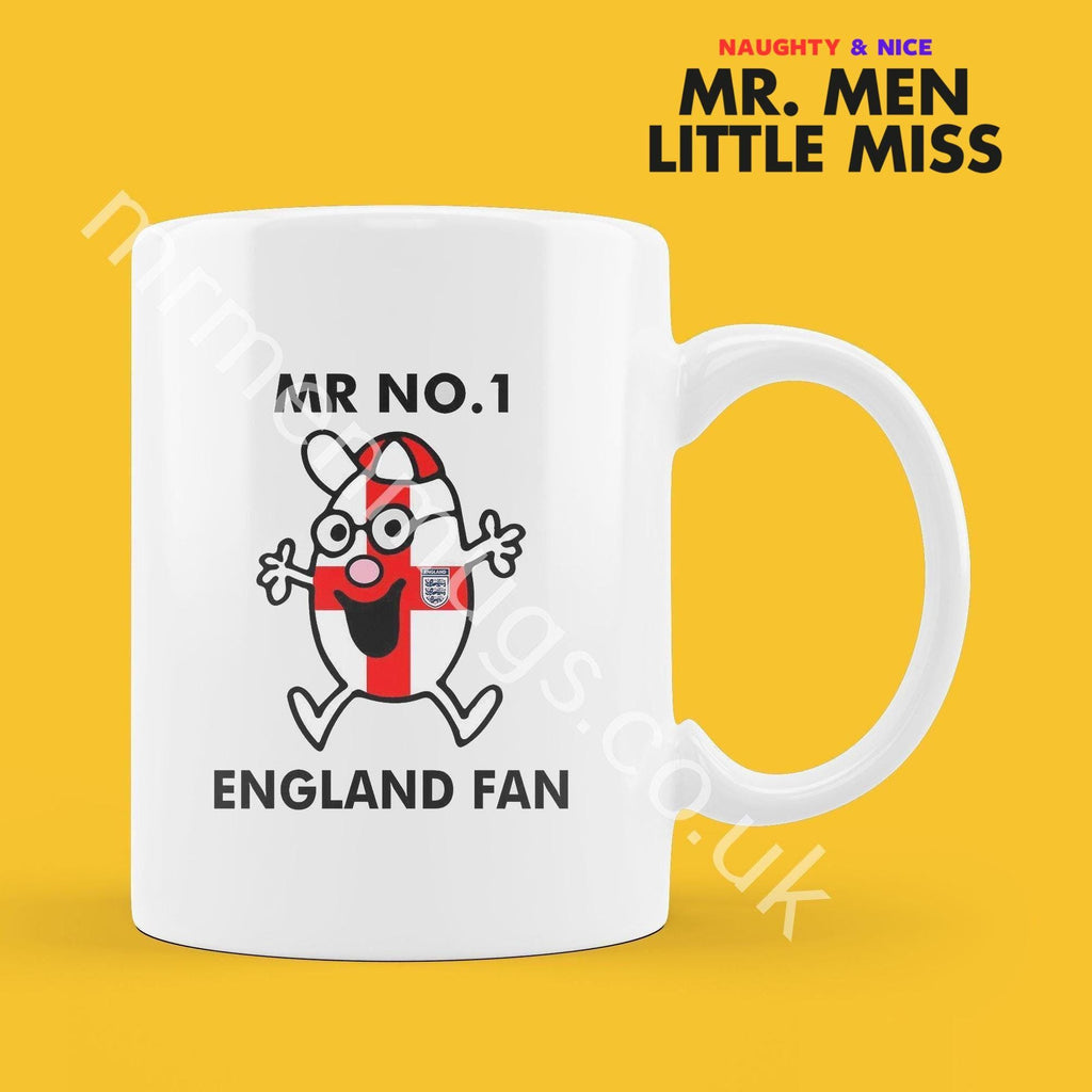 Official Mr NO.1 ENGLAND FAN Personalised Coffee or Tea Cup, Funny Mr. Men Gift for Any Occasion Add your Name for Free