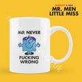 Personalized Mr. Men Coffee Mug, Funny Mr. Never Wrong Gift