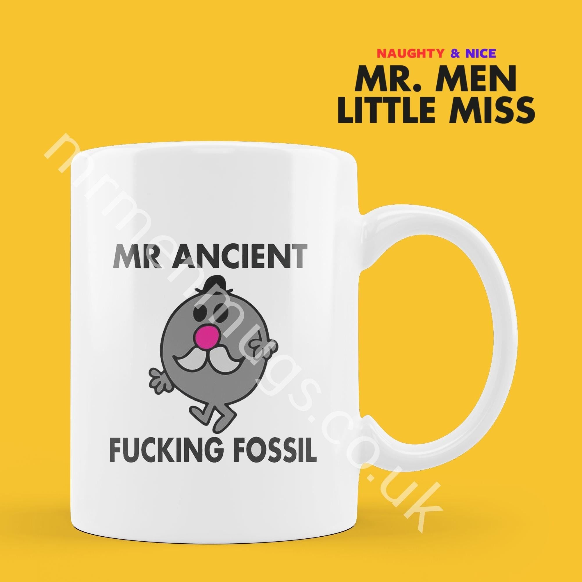 Official Mr Ancient Fossil Coffee Mug Tea Cup, Personalised Present, Funny Mr Men Gift