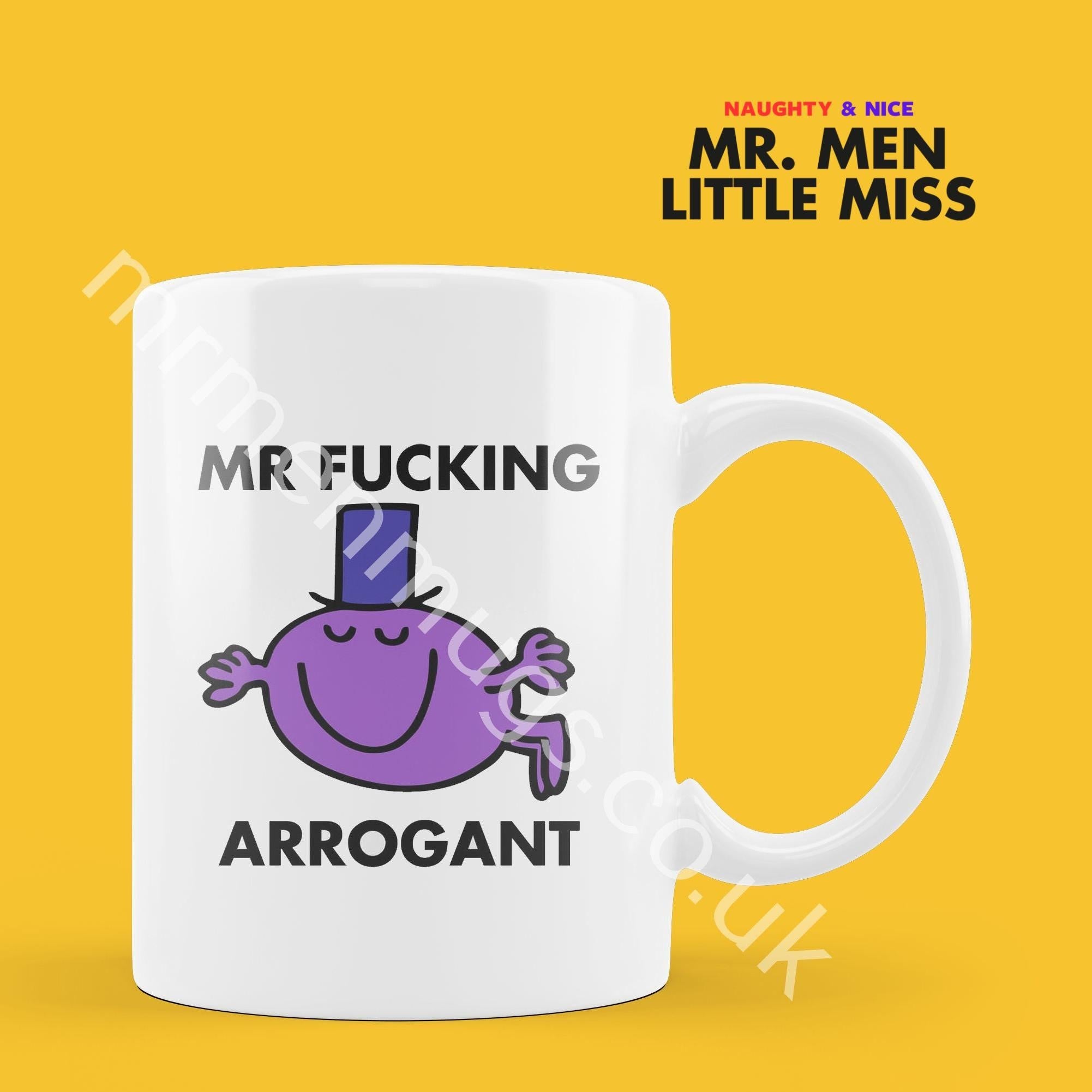 Official Mr Forking Arrogant Coffee Mug Tea Cup, Personalised Present, Funny Mr Men Gift