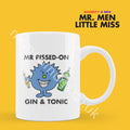 Official Mr Pissed On Gin and Tonic Coffee Mug Tea Cup, Personalised Present, Funny Mr Men Gift