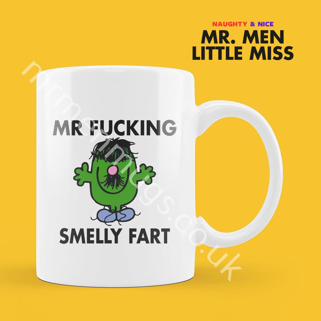 Official Mr F*CKING SMELLY FART Personalised Coffee or Tea Cup, Funny Mr. Men Gift for Any Occasion Add your Name for Free