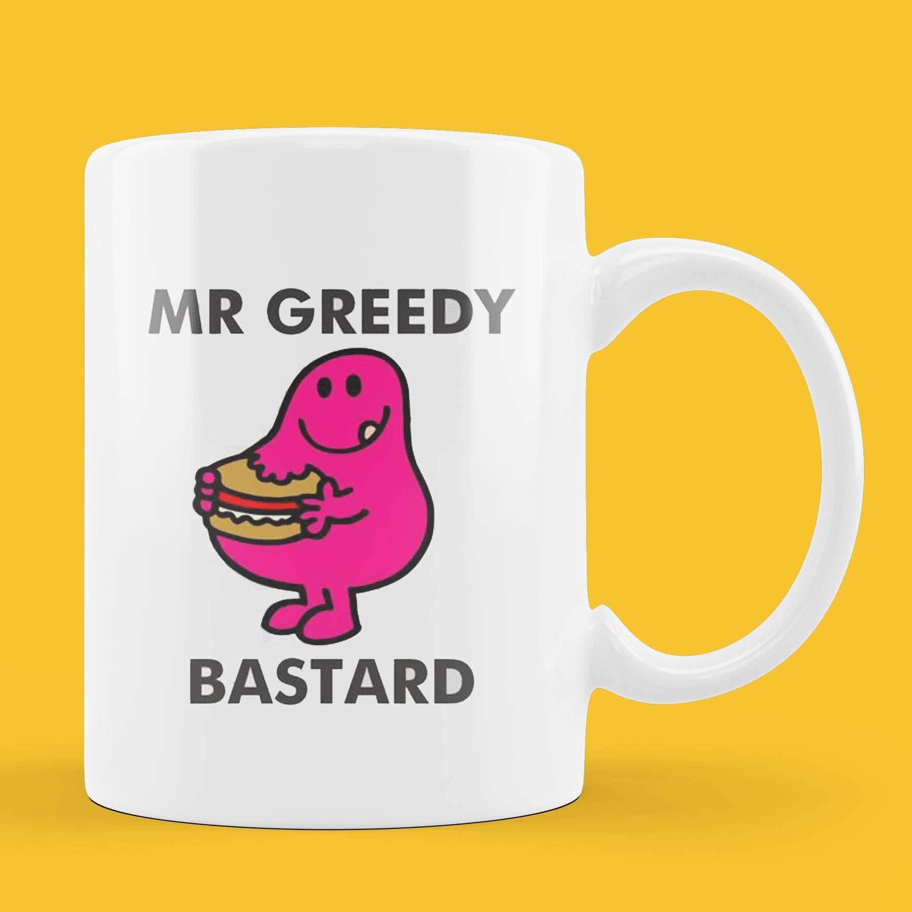 Personalized Mr. Greedy Mug, Funny Mr. Men Gift