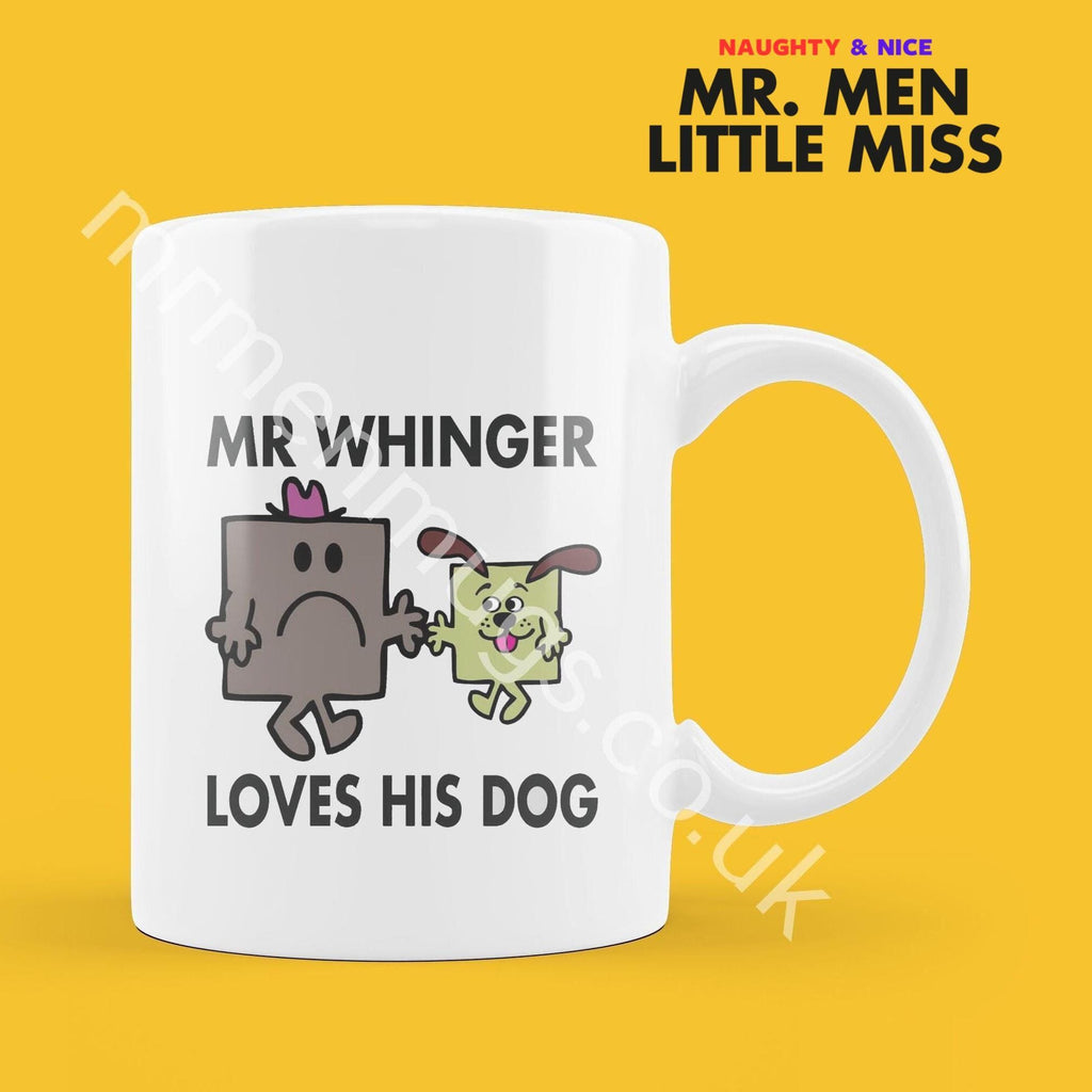 Official Mr LOVES HIS DOG Personalised Coffee or Tea Cup, Funny Mr. Men Gift for Any Occasion Add your Name for Free