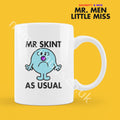 Official Mr SKINT AS USUAL Personalised Coffee or Tea Cup, Funny Mr. Men Gift for Any Occasion Add your Name for Free