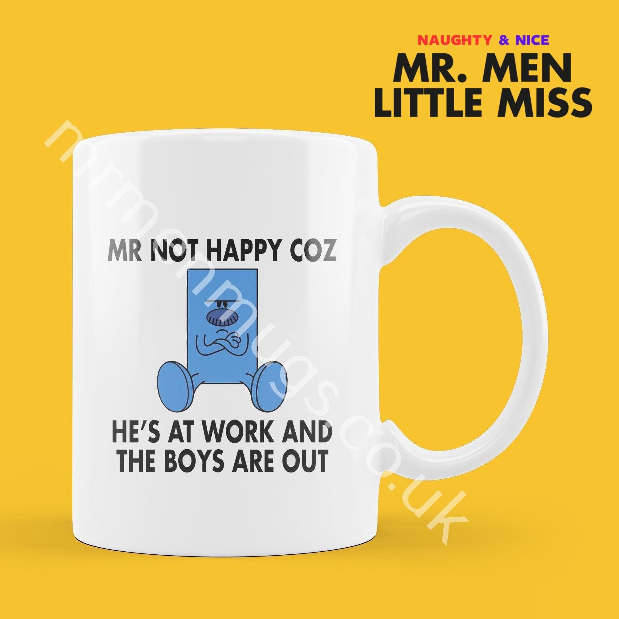 Personalized Mr. Men Coffee Mug, Funny Work Gift