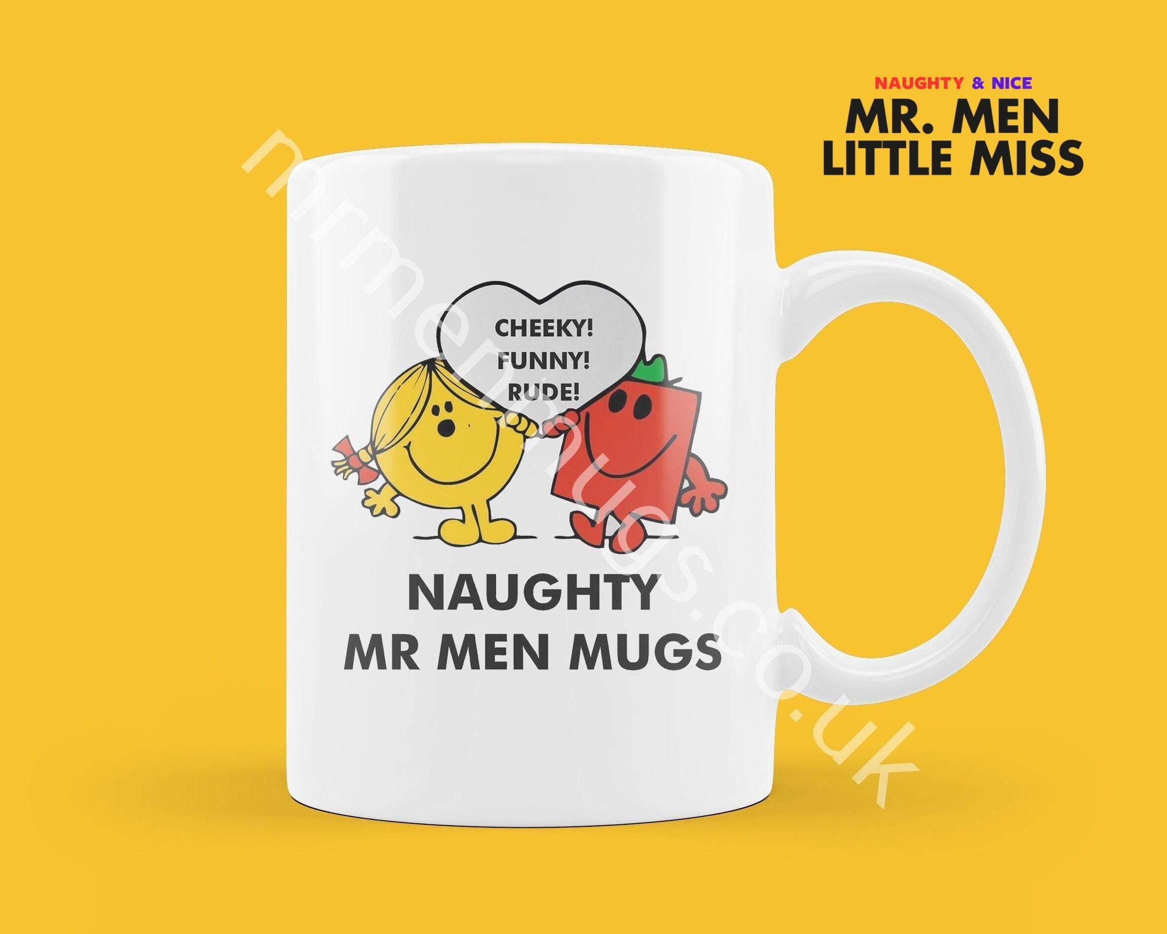 Personalized Mr. Men Coffee Mug: Cheeky Rude Gift