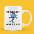 Official Mr Couldn't Give 2 Fooks Coffee Mug Tea Cup, Personalised Present, Funny Mr Men Gift