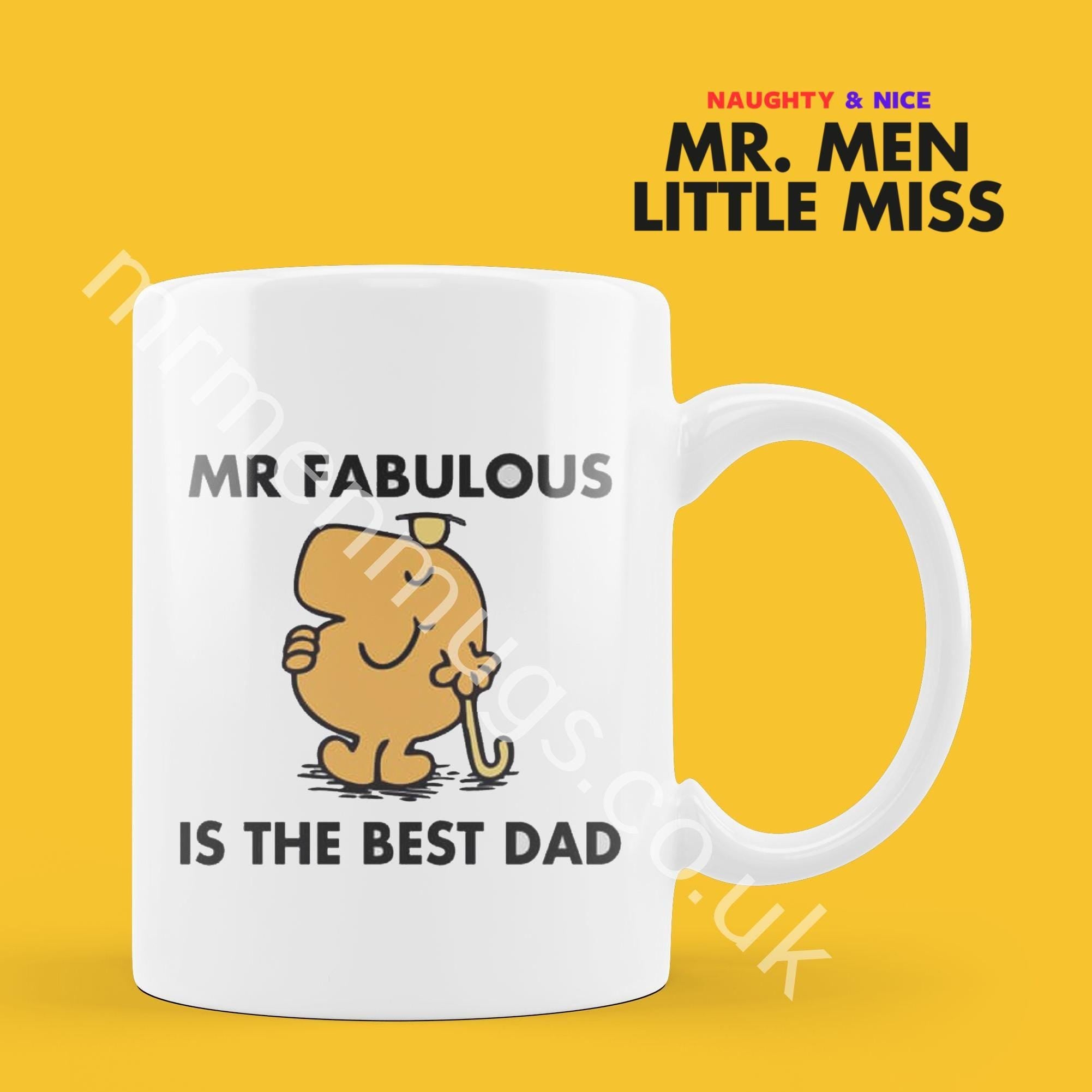 Official Mr Fabulous Is The Best Dad Coffee Mug Tea Cup, Personalised Present, Funny Mr Men Gift