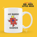 Official Mr RADGIE GADGIE Personalised Coffee or Tea Cup, Funny Mr. Men Gift for Any Occasion Add your Name for Free
