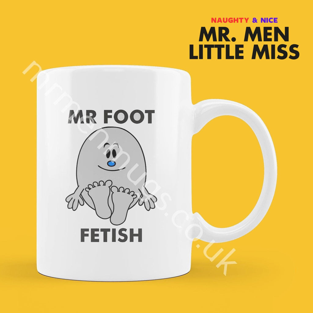 Official Mr FOOT FETISH Personalised Coffee or Tea Cup, Funny Mr. Men Gift for Any Occasion Add your Name for Free