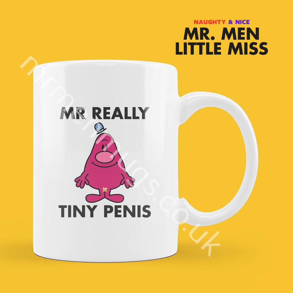 Official Mr REALLY TINY PENIS Personalised Coffee or Tea Cup, Funny Mr. Men Gift for Any Occasion Add your Name for Free