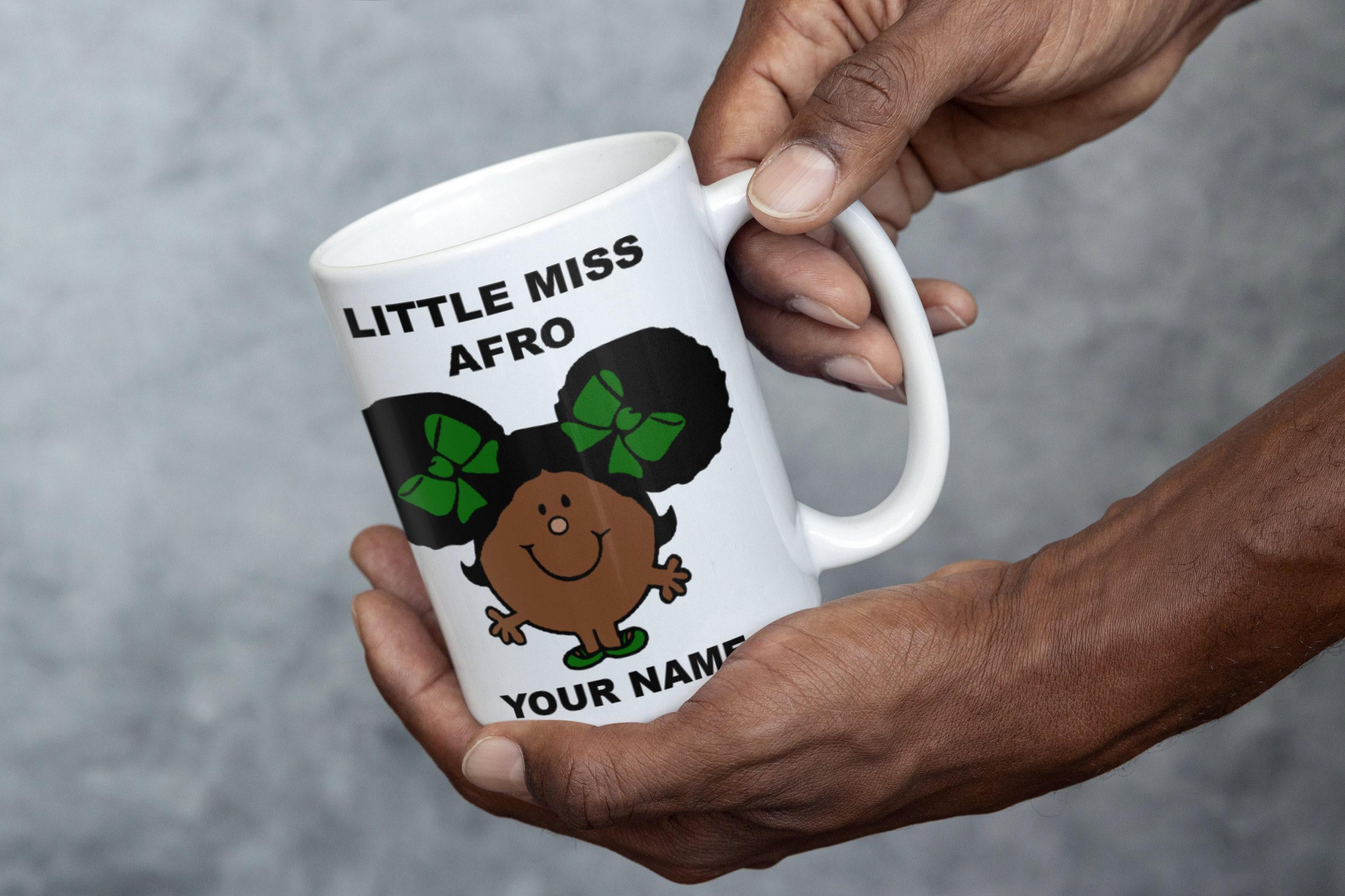 Personalized Little Miss Afro Mug – Custom MR MEN Christmas Gift