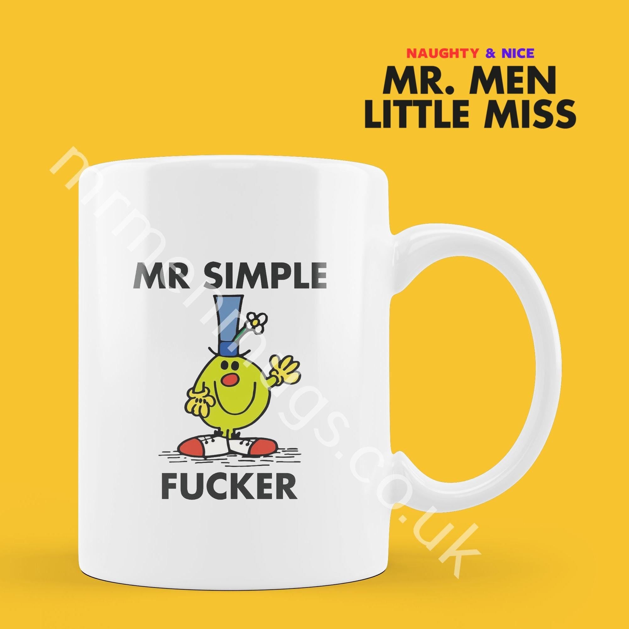 Official Mr Simple Fucker Coffee Mug Tea Cup, Personalised Present, Funny Mr Men Gift