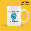 Official Mr UNF*CKING SOCIABLE Personalised Coffee or Tea Cup, Funny Mr. Men Gift for Any Occasion Add your Name for Free