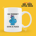 Official Mr DOESN'T GIVE A Fuck Personalised Coffee or Tea Cup, Funny Mr. Men Gift for Any Occasion Add your Name for Free